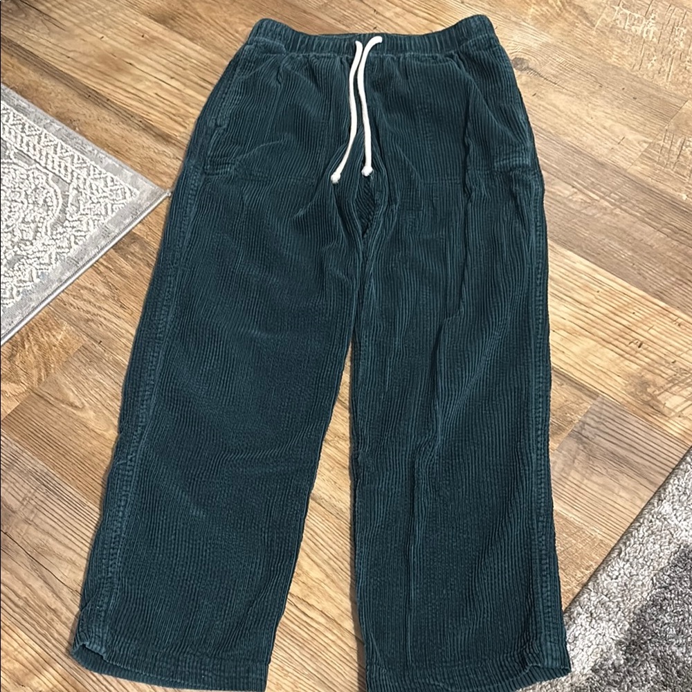 Aerie Teal Corduroy Pants with Drawstring